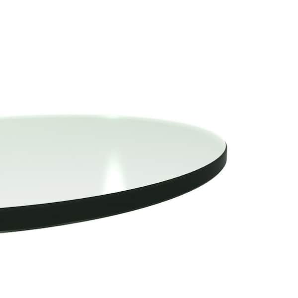 Fab Glasirror 48 In Clear Round Glass Table Top 1 2 Thickness Tempered Flat Edge Polished 48rt12thflan The Home Depot Clear Round Glass Table Top, 48 Round Glass Table Top