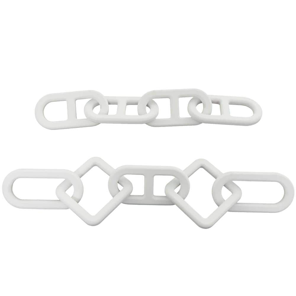 CosmoLiving By Cosmopolitan White Wood Chain Sculpture Set Of 2   White Cosmoliving By Cosmopolitan Sculptures 043202 64 1000 