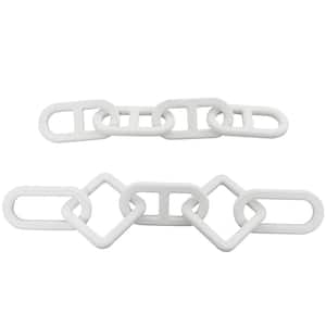 White Wood Chain Sculpture (Set of 2)