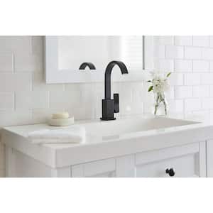 Farrington Single-Handle Single Hole Bathroom Faucet in Matte Black
