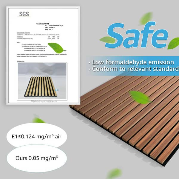 Art3d 4/5in. x 2ft. x 4ft. Walnut Slat MDF Decorative Acoustic
