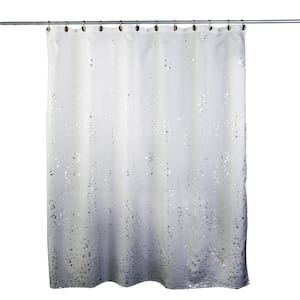 Splatter 72 in. Dove Gray Shower Curtain