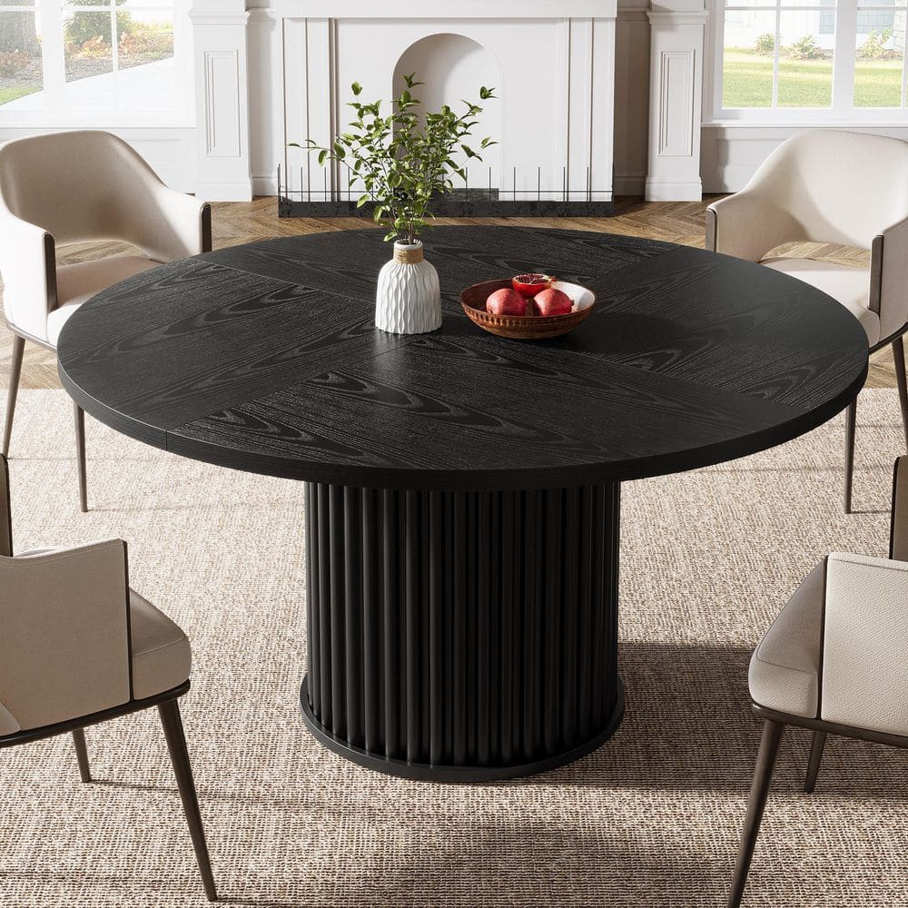 TRIBESIGNS WAY TO ORIGIN Alan 47 in. Round Black Engineered Wood