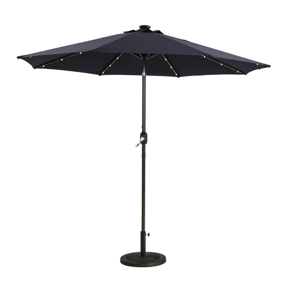 Extremely Weather Resistant 9 ft. Patio Market Umbrella in Dark Blue with P