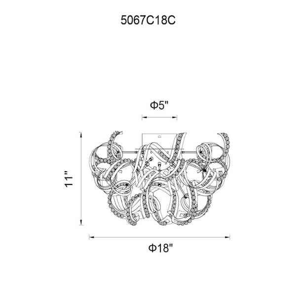 Swivel 9 Light Flush Mount With Chrome Finish