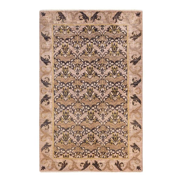 Chloe & Olivia Home Gray 9 ft. 10 in. x 12 ft. 6 in. Arts and Crafts Hand-Knotted Area Rug