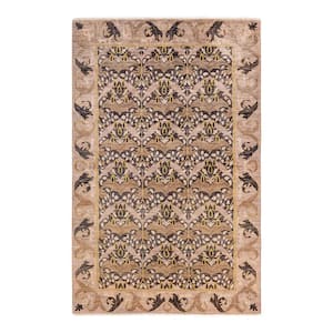 Gray 9 ft. 10 in. x 12 ft. 6 in. Arts and Crafts One-of-a-Kind Hand-Knotted Area Rug