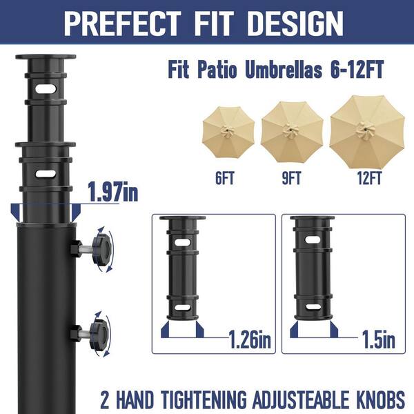 200lb patio umbrella base with wheels SenQWFa 14.8 lb. Metal Patio Umbrella Base in Black with Wheels Fillable Planter Stand Heavy Duty Max 200lb Capacity