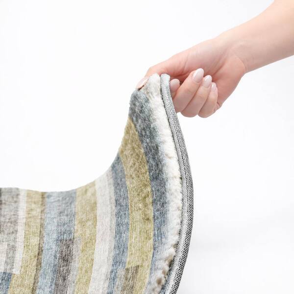 Dream Shag Premium Machine Washable Abstract ADS766 Gray 10 ft. x 14 ft. Area Rug