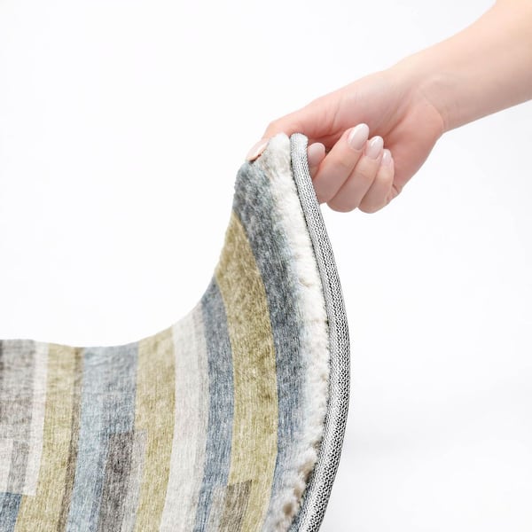 Dream Shag Premium Machine Washable Abstract ADS766 Gray 9 ft. x 12 ft. Area Rug