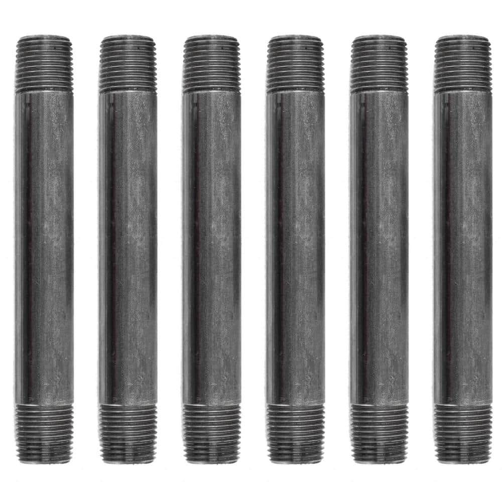 1/2 in. x 6 in. Black Industrial Steel Grey Plumbing Nipple (6-Pack) price history on PriceWatchPro
