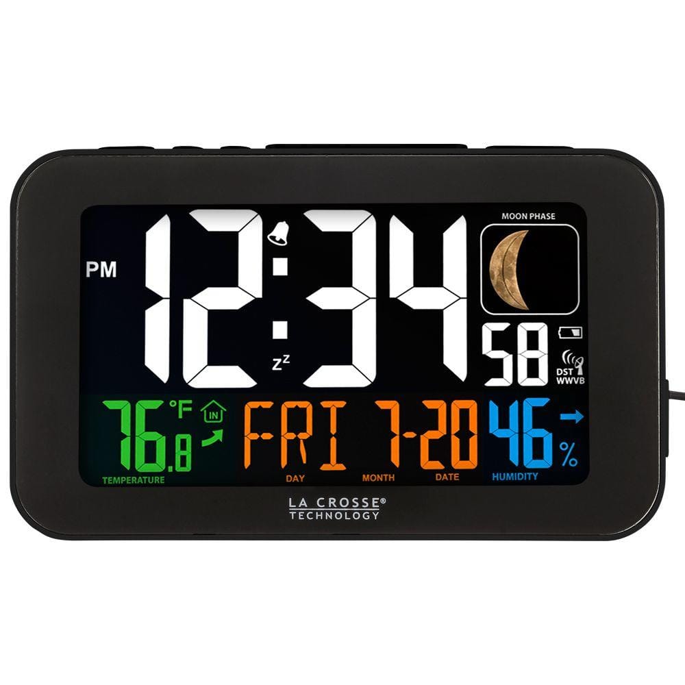 La Crosse Technology 5.5 in. LED Color Alarm Clock with USB