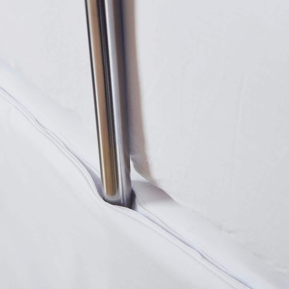 King White Polyester Adjustable Bed Skirt with 15" Drop