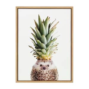 Sylvie "Hedgehog Pineapple" by Amy Peterson Art Studio Framed Canvas Wall Art 18 in. x 24 in.