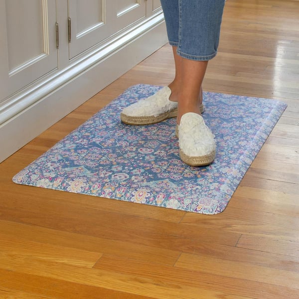 32x20 Inch Anti Fatigue Kitchen Rug Mat Half Round BLUE Cosy Homeer 1 Rugs