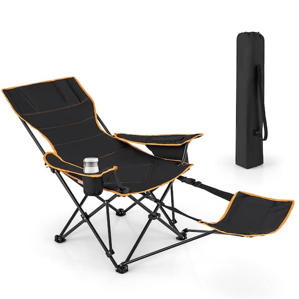 HONEY JOY Portable Folding Outdoor Recliner Camping Chair with ...