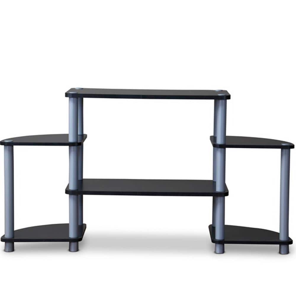 Orbit Black and Silver Neo-Space-Age 3-Tier TV Stand