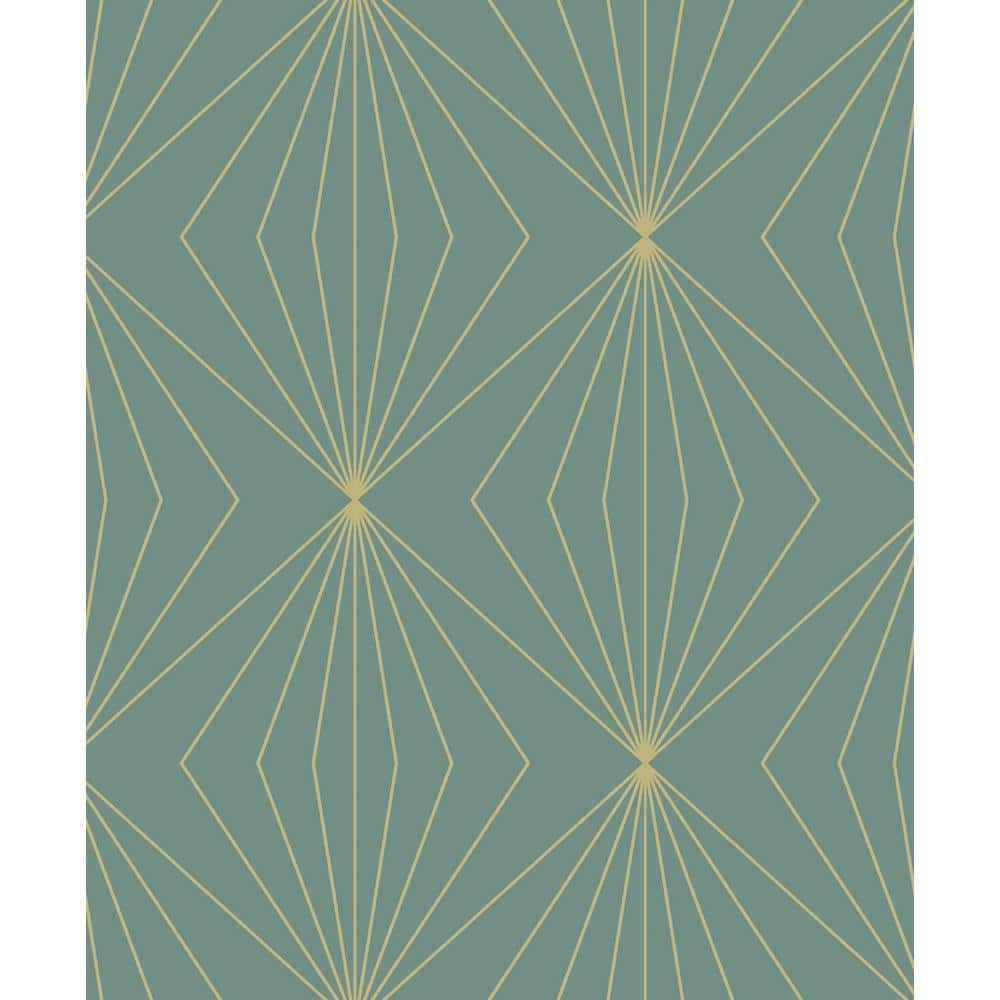 Seabrook Designs 57.5 sq. ft. Metallic Gold and Lakeside Diamond Vector ...