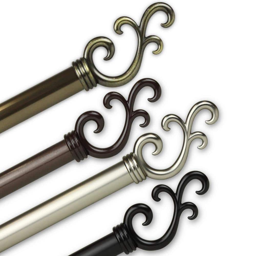 48 in. to 84 in. Adjustable 13/16 in. Carolyn Single Curtain Rod in Black
