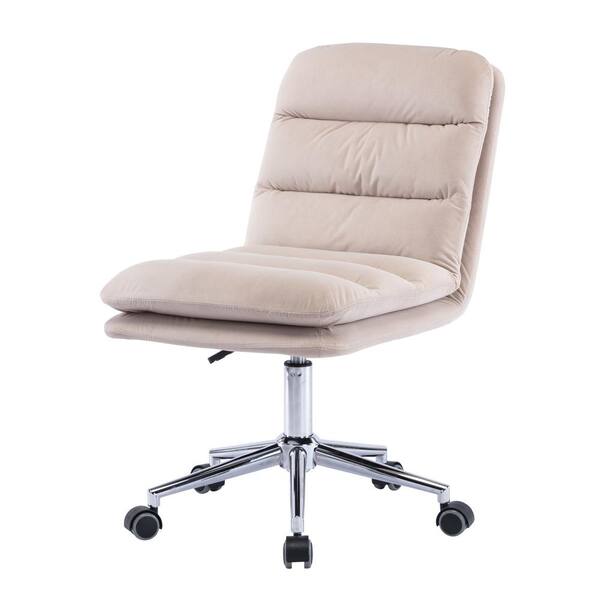 cream leather office chair no arms