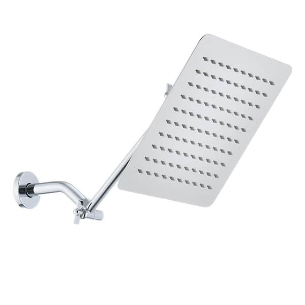 YASINU 1-Spray Patterns with 1.8 GPM 10 in. Wall Mount Rain Fixed Shower Head in Chrome