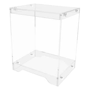 16.5 in. Clear Short Cuboid Acrylic Top End Table Bedside Table