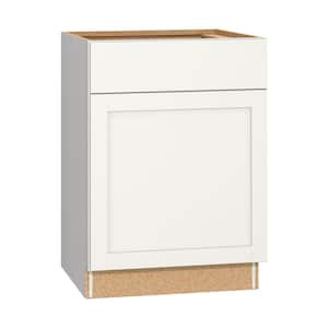 Westfield Feather White Shaker Stock Assembled Base Kitchen Cabinet (24 in. W x 23.75 in. D x 35 in. H)