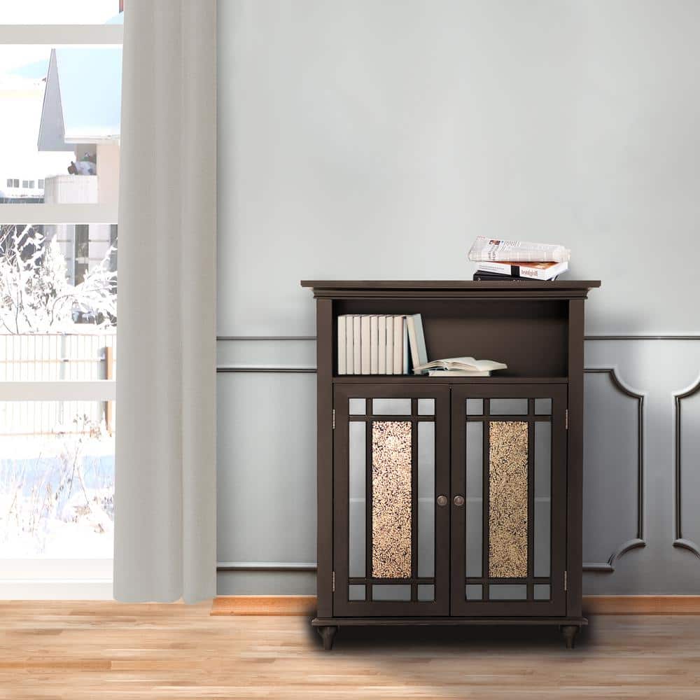 Windsor 26.5 in. W x 34 in. H x 12 in. D Freestanding Two-Door Floor Cabinet in Dark Espresso