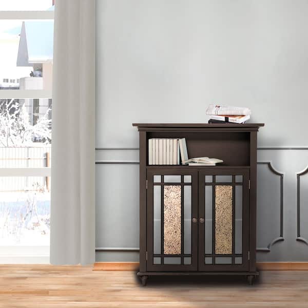 Windsor 26.5 in. W x 34 in. H x 12 in. D Freestanding Two-Door Floor Cabinet in Dark Espresso