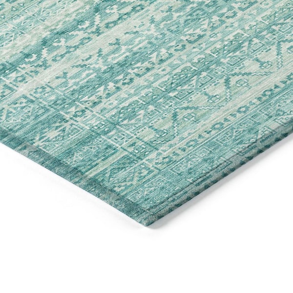 Chantille Machine Washable Indoor/Outdoor Abstract ACN2101 Aqua 1 ft. 8 in. x 2 ft. 6 in. Accent Rug