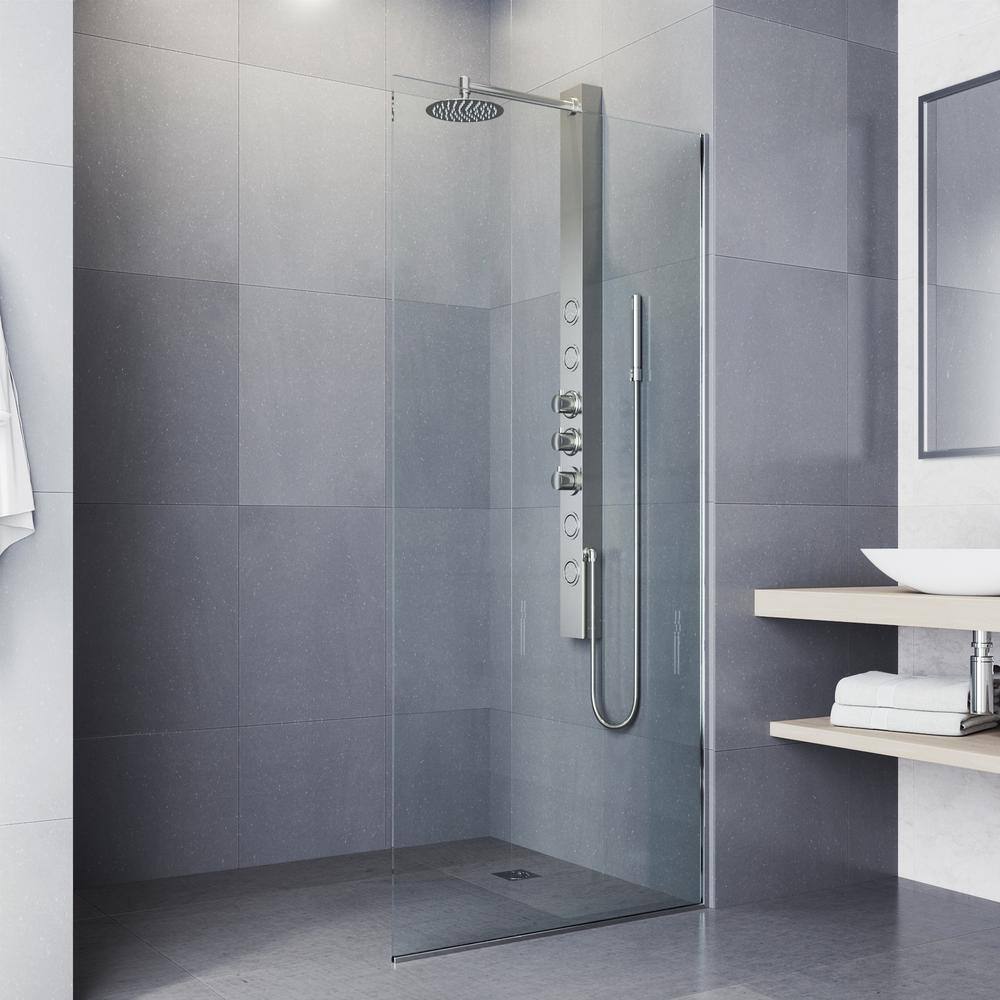 Sutton 58" Stainless Steel Shower Panel with Hand Shower and Jets