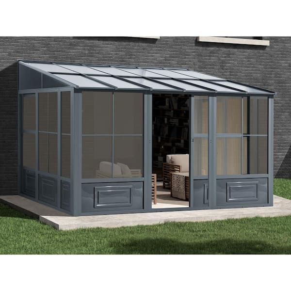 Gazebo Penguin 10 Ft. X 12 Ft. Gray Florence Add-a-room Solarium W1209 