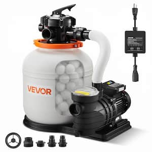 FlashPure 14 in. 0.75 HP Above Ground Pool Sand Filter Pump with Timer, 3500 GPH