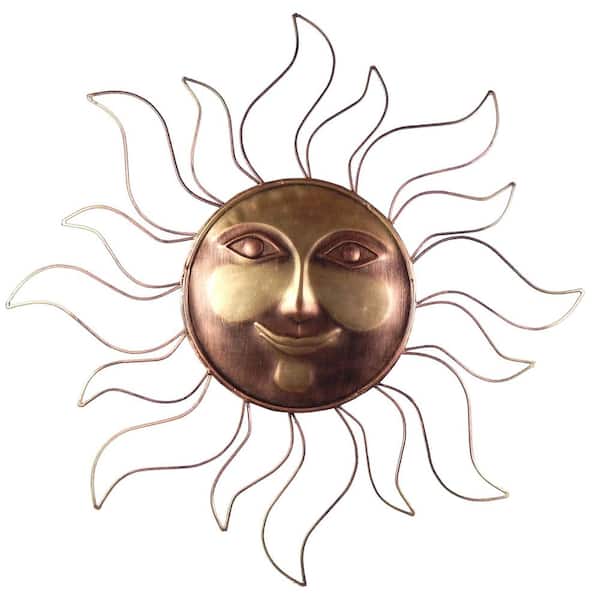 Sun Wall Art 31 in. Steel Bronze Sun Decorative Wall Art
