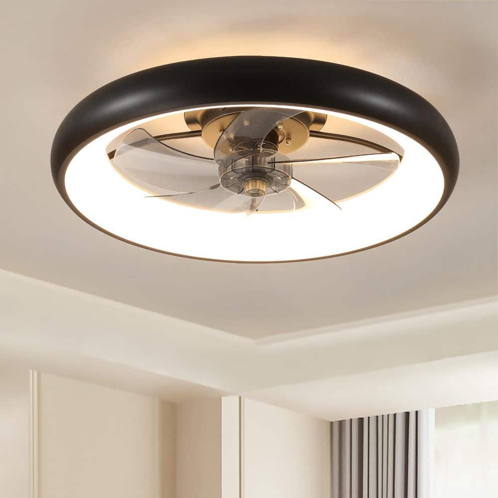22 in. Smart Standard Flush Mount Black Ceiling Fan with Reversible Motor, Dimmable LED Light, Remote and App Control price history on PriceWatchPro