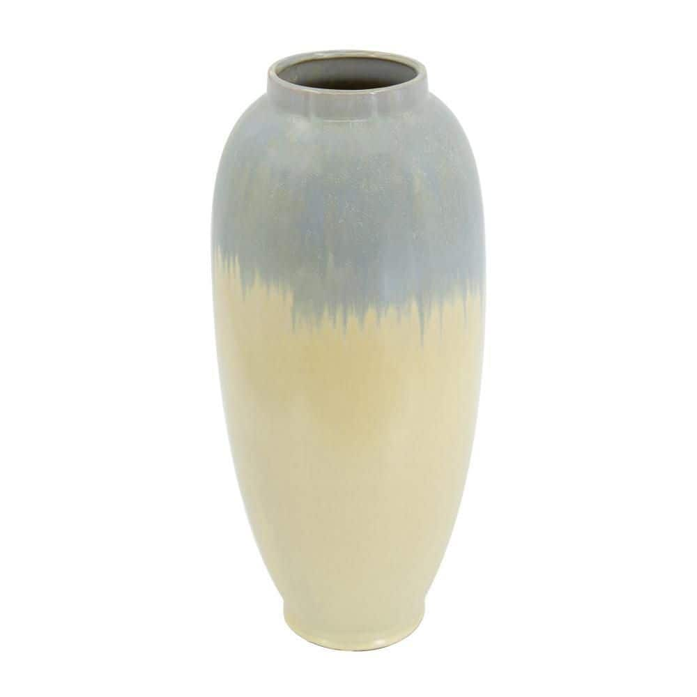 A & B Home Florence Tall Reactive Glazed Ceramic Table Vase 8 In. Blue ...