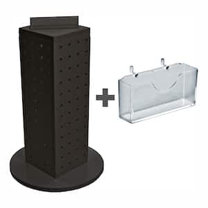 12 in. H x 4 in. W Pegboard Tower with 16-Gift Pockets in Black