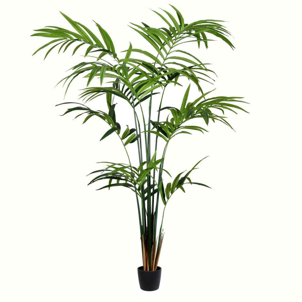 65-Inch Potted Faux Palm Tree with Lights