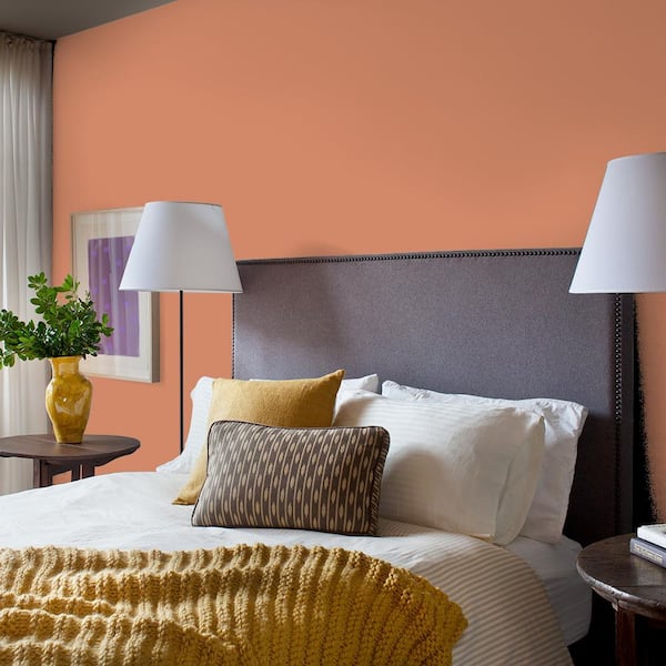Glidden Premium 1 Gal Hdgo21 New Terra Cotta Flat Interior Paint With Primer Hdgo21p 01fn - Terracotta Paint Color Bedroom