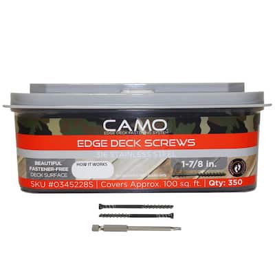 Camo 2-3/8 en PROTECH Coated trimhead Pont Vis 700 comte vert acier Surface 