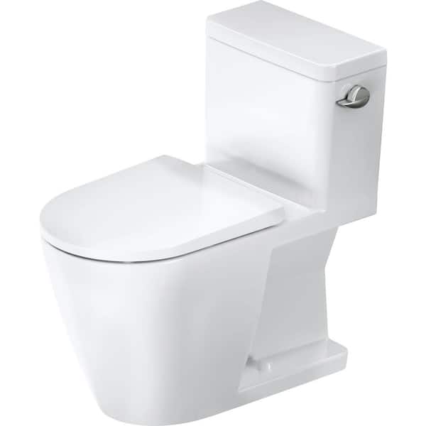 Duravit D-Neo 1-piece 1.28 GPF Single Flush Round Toilet in. White Seat Not Included