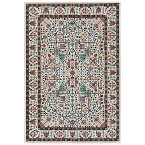 Sunice Ivory 2 ft. 5 in. x 3 ft. 9 in. Rectangle Residential Indoor/Outdoor Area Rug
