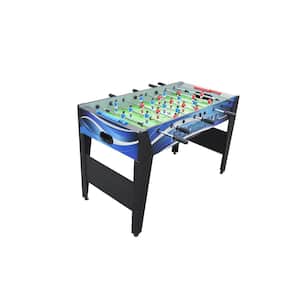 Allure 48 in. Foosball Table with Spring-Loaded Telescopic Safety Rods in Black and Blue Graphics