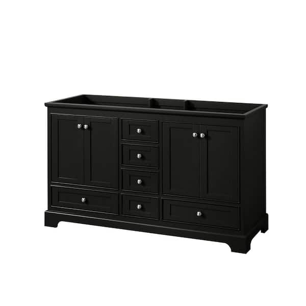 Wyndham Collection Deborah 59.25 in. Double Bathroom Vanity Cabinet Only in Dark Espresso