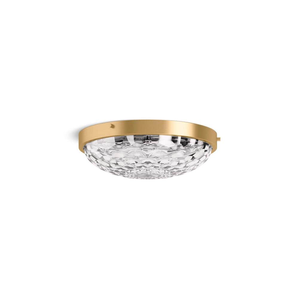 KOHLER Arendela 15 in. 3-Light Brushed Moderne Brass Flush Mount K ...
