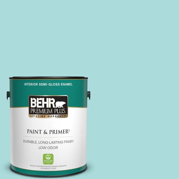 BEHR PREMIUM PLUS 1 gal. #M460-2 Beachside Drive Semi-Gloss Enamel Low Odor Interior Paint & Primer