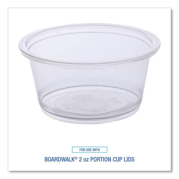 Boardwalk 2 oz. Clear Souffle/Portion Disposable Plastic Cups,  Polypropylene, 20 Cups/Sleeve, 125 Sleeves/Carton BWKPRTN2TS - The Home  Depot