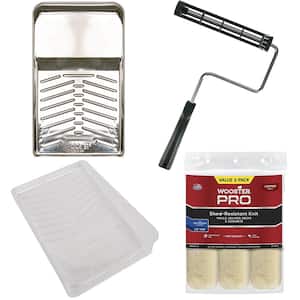 9 in. Sherlock Frame 11 in. Metal Tray 11 in. Tray Liner (3-Pack) 9 in. x 1/2 in. Shed-Resistant Knit Roller (3-Pack)