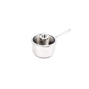 Premium Clad 2.6 qt. Stainless Steel Sauce Pan with Glass Lid