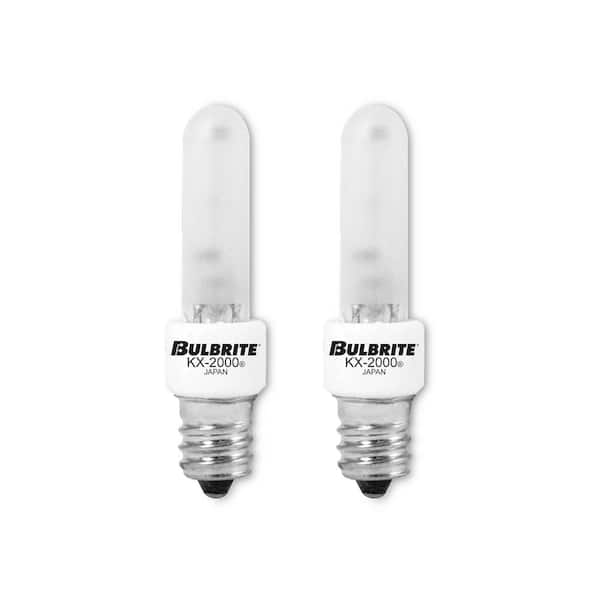 KX-2000 40-Watt T3 Krypton/Xenon Light Bulb with Candelabra Screw (E12) Base, Frost, 2700K (2-Pack)